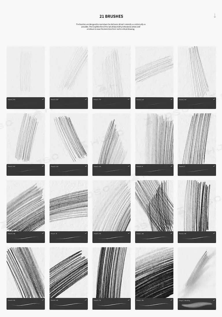 素描铅笔procreate勾线笔刷速写起稿描边纸纹质感procreate笔刷