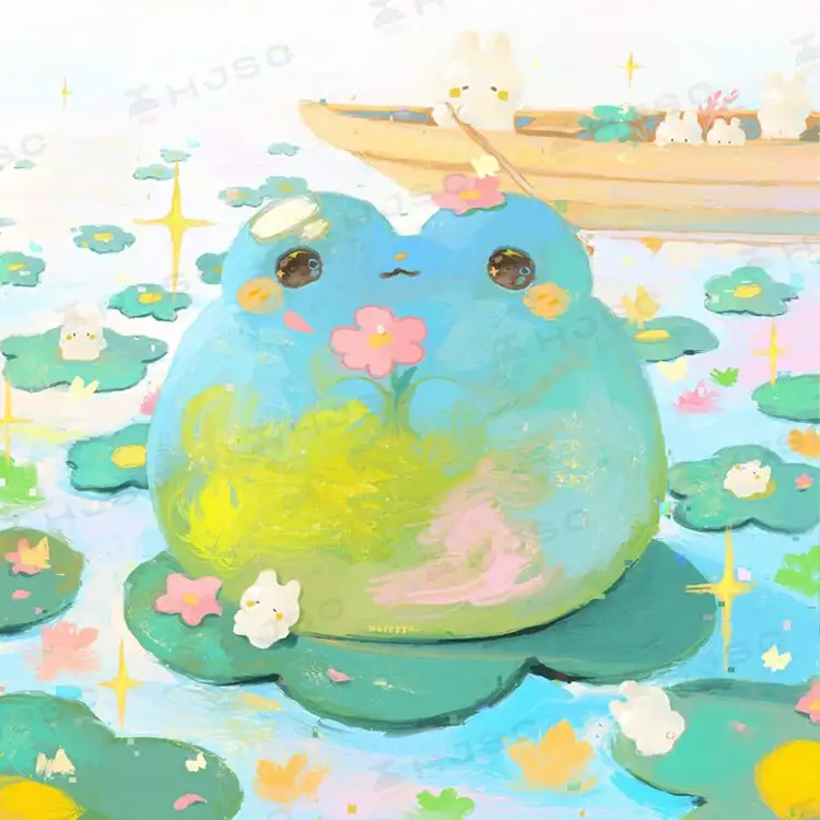 Happyyu插画师油画水粉油画棒肌理可爱卡通儿童厚涂procreate笔刷