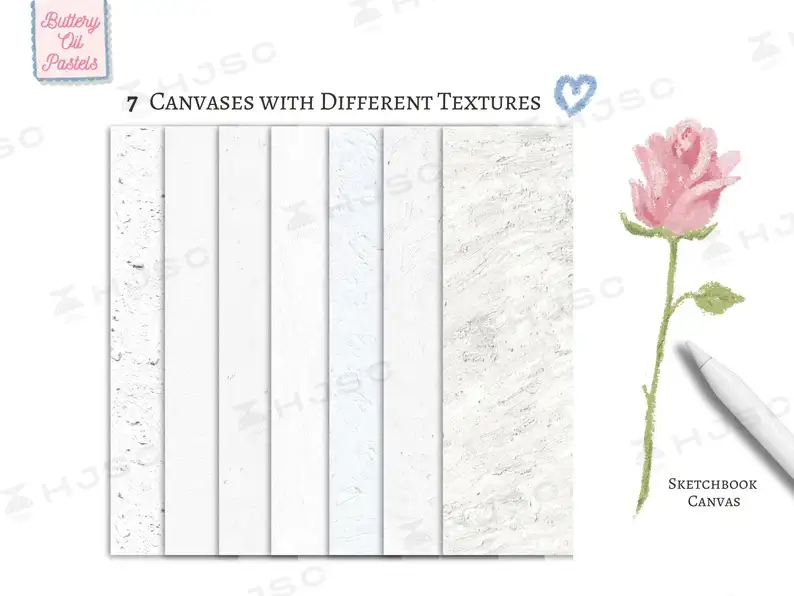 油画棒笔刷奶油质感纹理美食插画立体厚涂绘画procreate笔刷全套