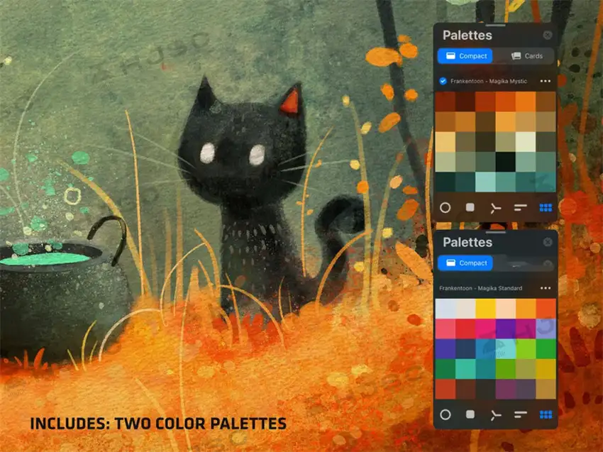 水彩笔刷绘本儿童插画纹理色卡纸纹绘画procreate笔刷全套