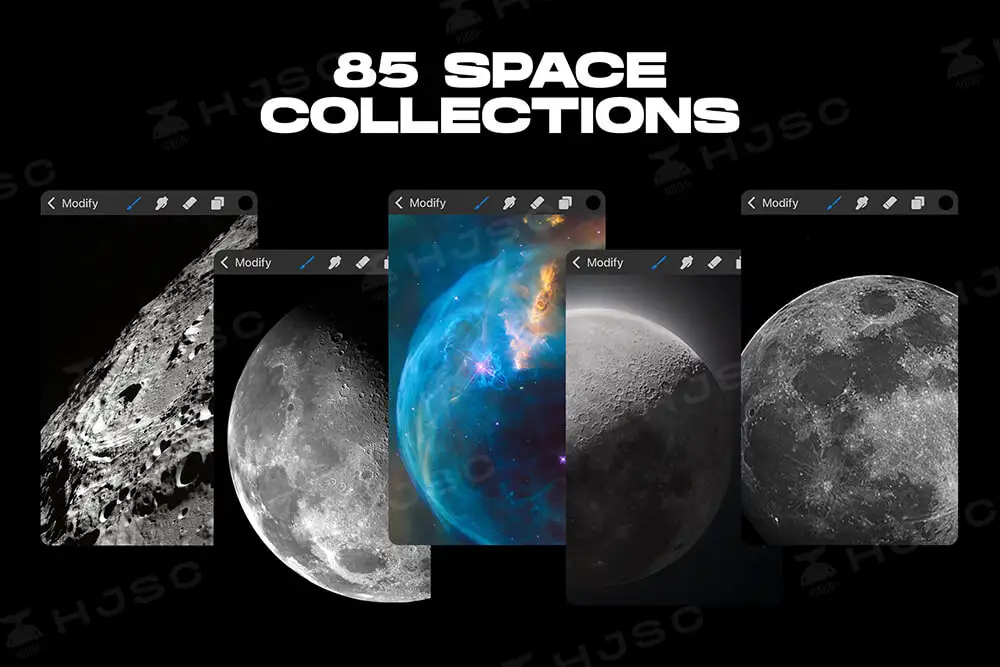 宇宙太空银河星系星球星云星空太阳球体陨石procreate笔刷