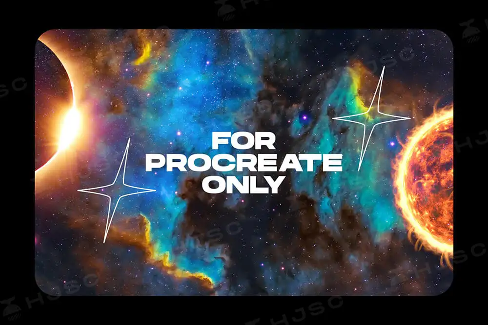 宇宙太空银河星系星球星云星空太阳球体陨石procreate笔刷