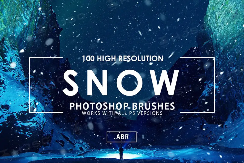 下雪特效雪花飘落素材冬季大雪procreate笔刷ps笔刷