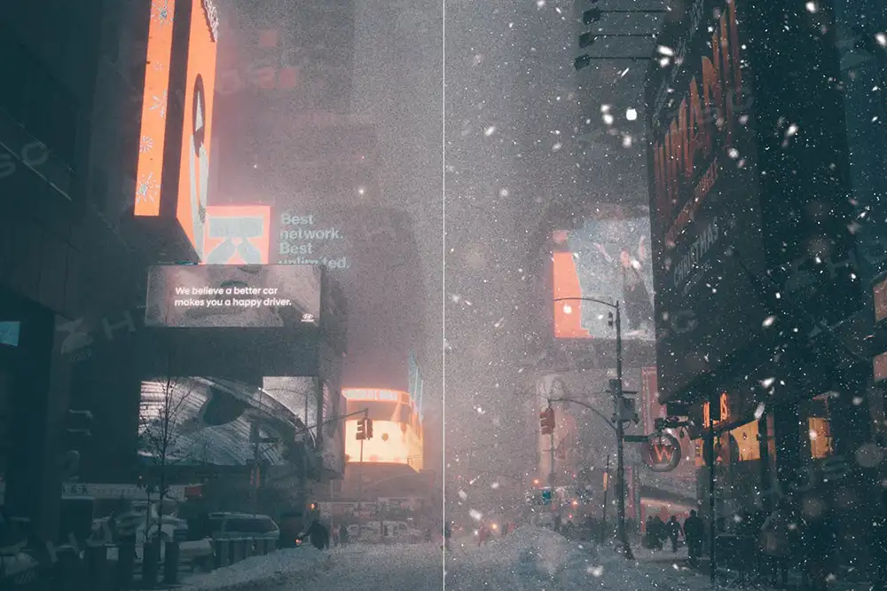 下雪特效雪花飘落素材冬季大雪procreate笔刷ps笔刷