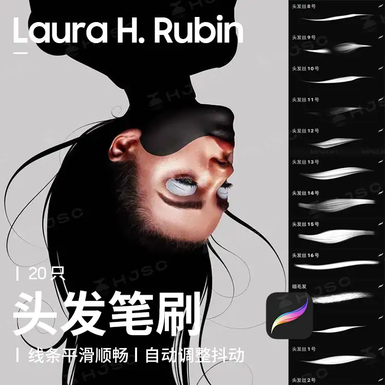 Laura H. Rubin全套人像皮肤头发色卡绘画procreate笔刷