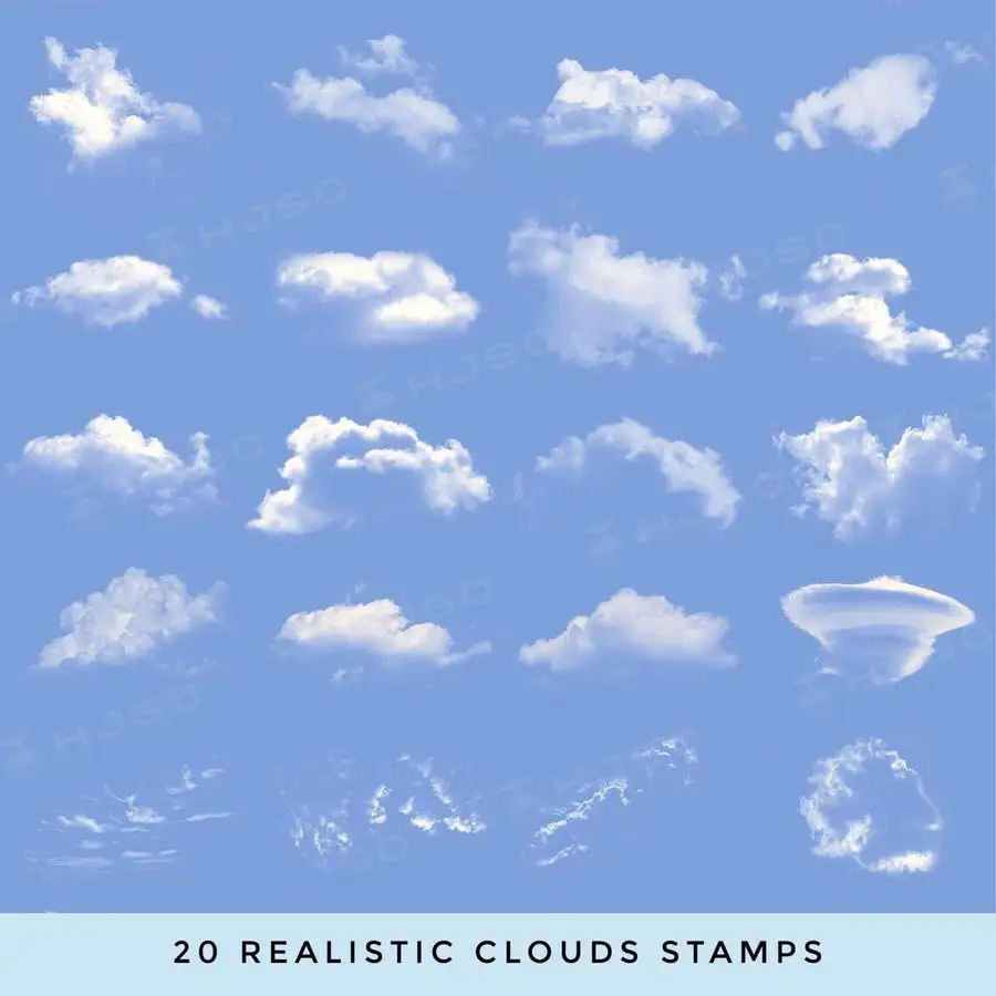 动漫漫画日漫日系宫崎骏天空云彩云层云朵白云procreate笔刷