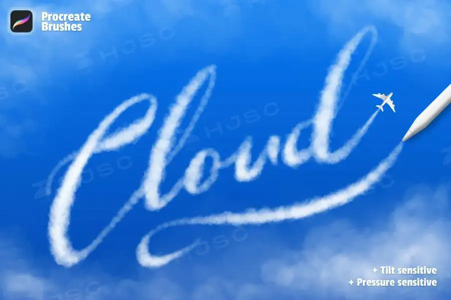 白云笔刷天空蓝天云朵云彩云层ipad绘画procreate笔刷