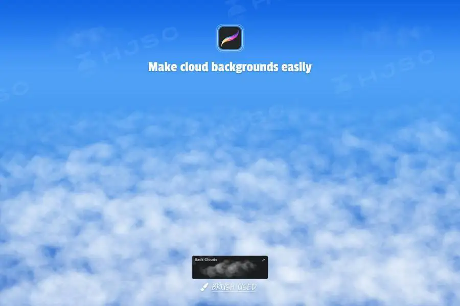 白云笔刷天空蓝天云朵云彩云层ipad绘画procreate笔刷
