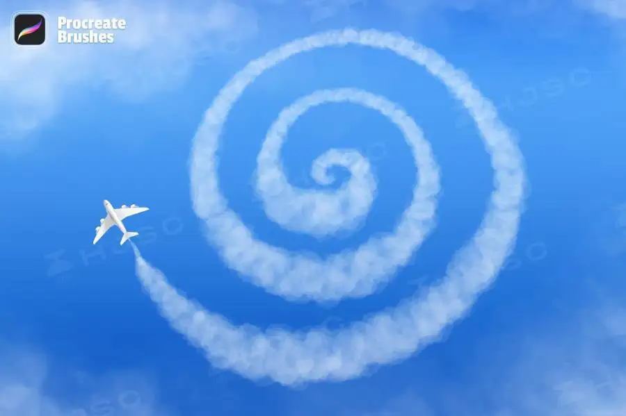 白云笔刷天空蓝天云朵云彩云层ipad绘画procreate笔刷