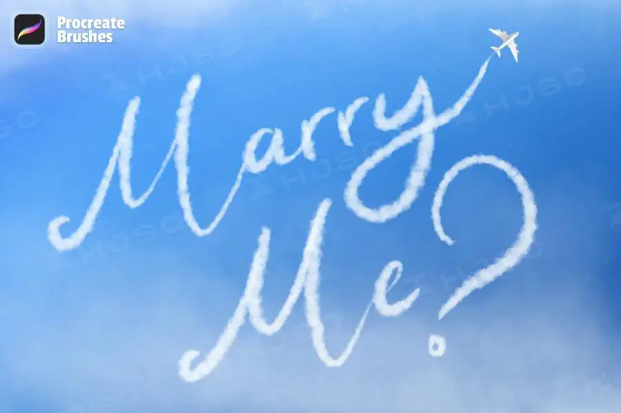 白云笔刷天空蓝天云朵云彩云层ipad绘画procreate笔刷