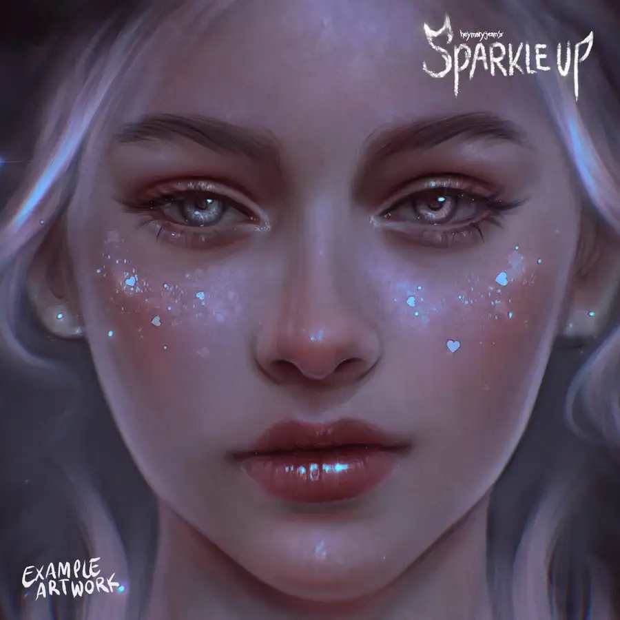 眼影高光氛围闪光亮片闪粉星星发光装饰点缀人像画procreate笔刷