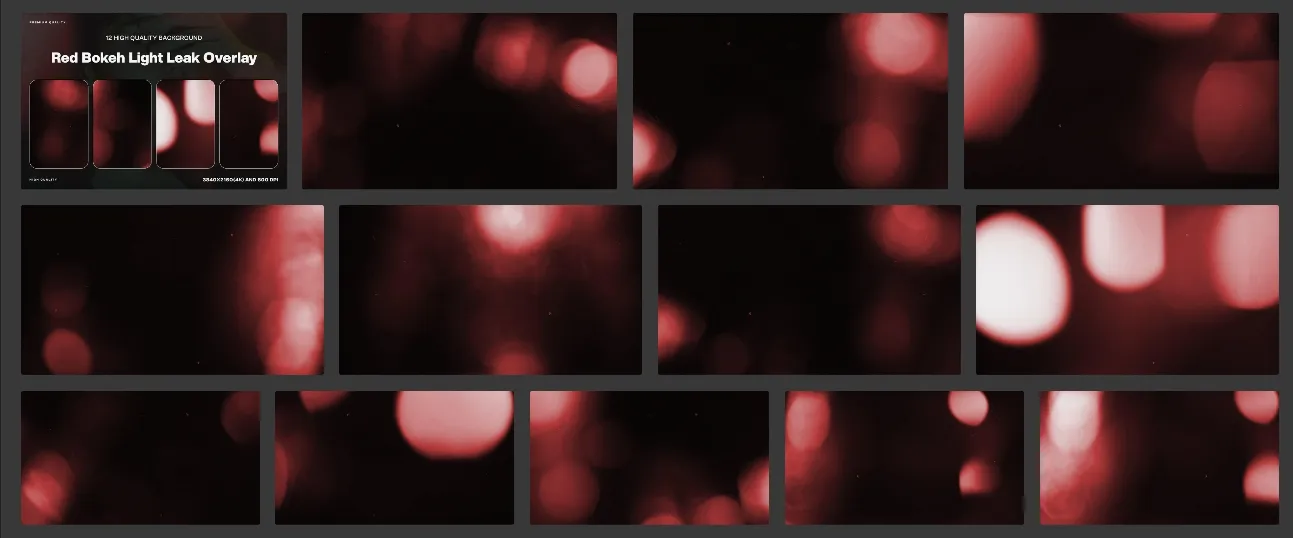 红色散景光泄漏叠加层背景图片