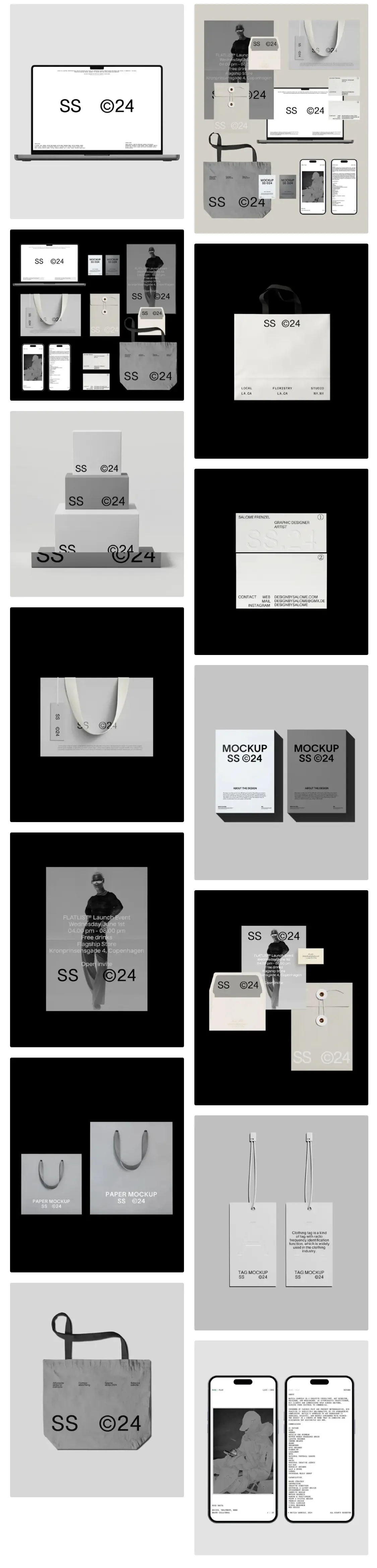 高端VI品牌纸袋手机电脑手提袋文创作品集PSD样机PS模版设计素材