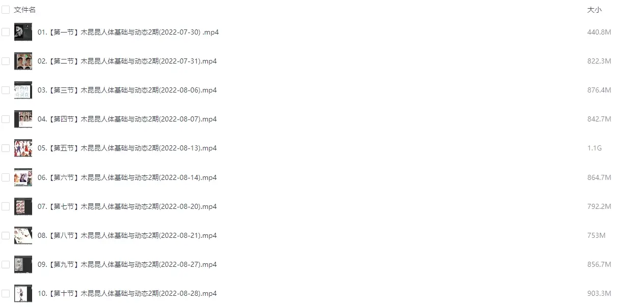 木昆昆人体基础与动态第2期超清画质无素材