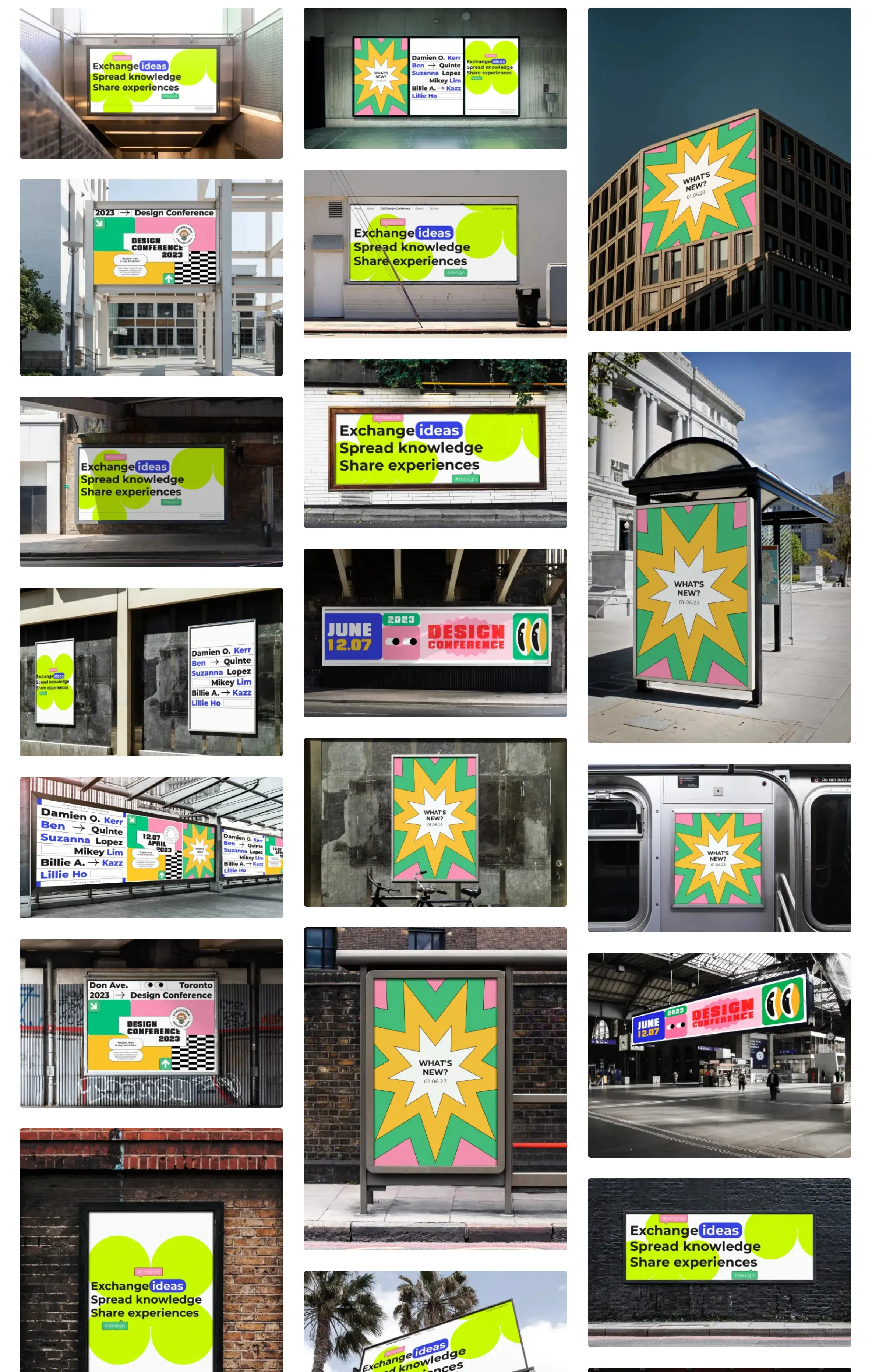 户外街头海报公交站广告牌场景实景效果图展示贴图psd样机素材