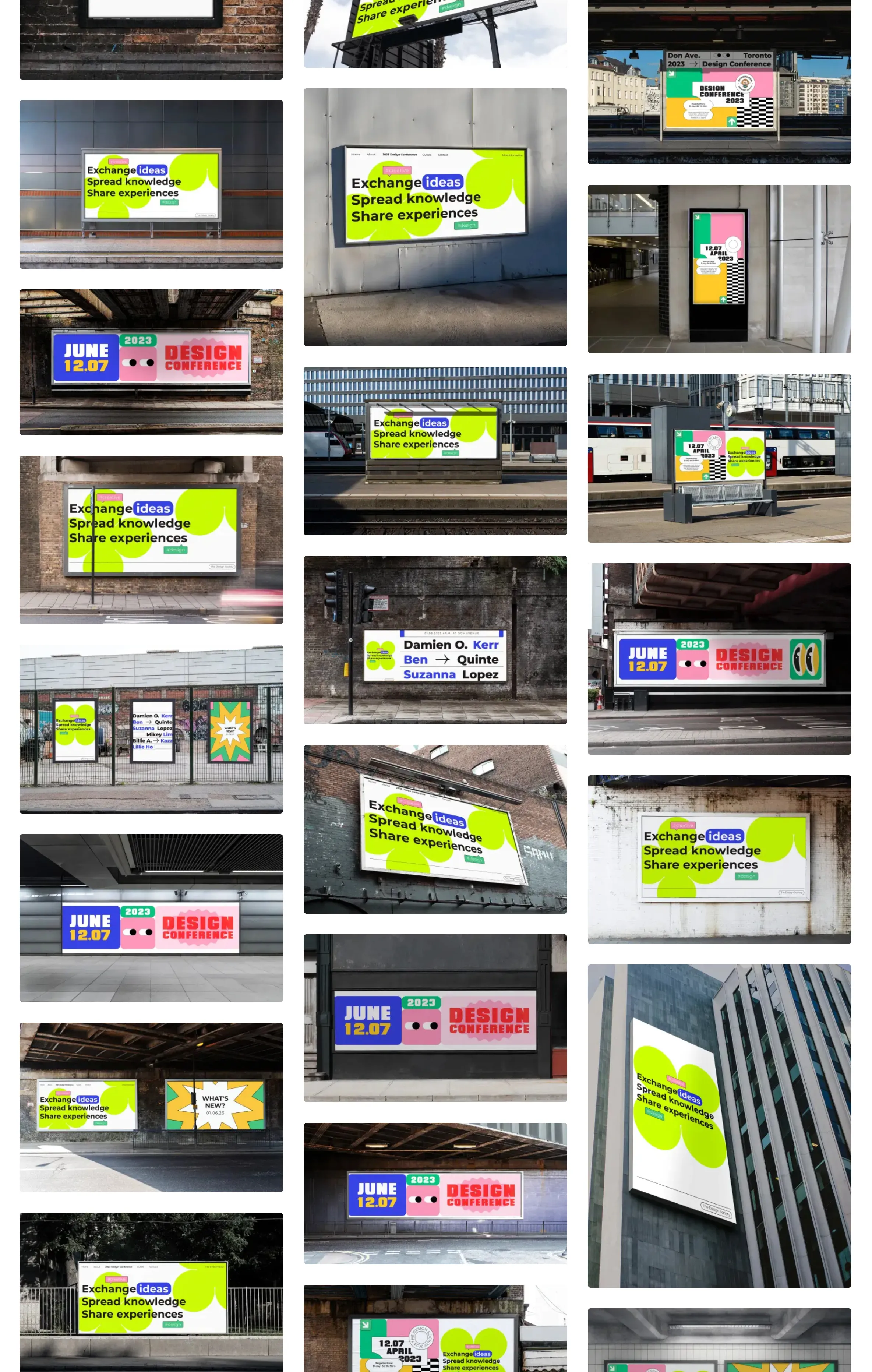 户外街头海报公交站广告牌场景实景效果图展示贴图psd样机素材