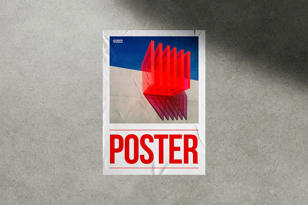 户外街景墙面广告海报展示效果图VI样机PS贴图样机PSD设计素材