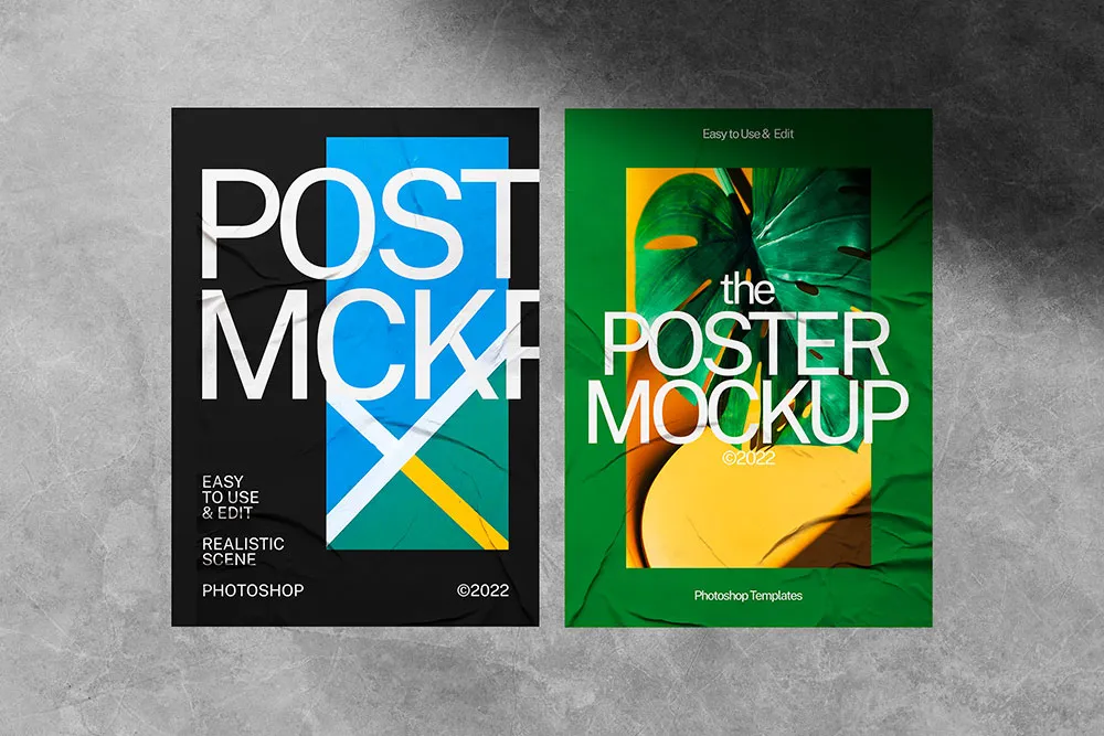 户外街景墙面广告海报展示效果图VI样机PS贴图样机PSD设计素材