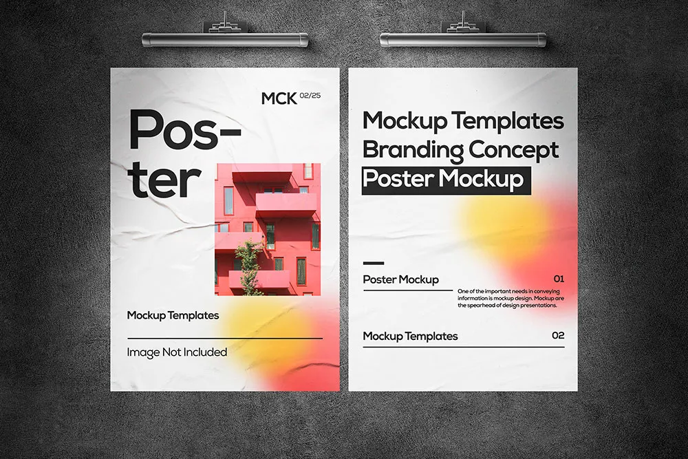 户外街景墙面广告海报展示效果图VI样机PS贴图样机PSD设计素材