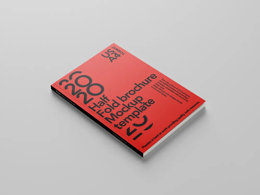 A4画册书籍杂志封面内页VI效果图展示PSD贴图样机设计素材模板