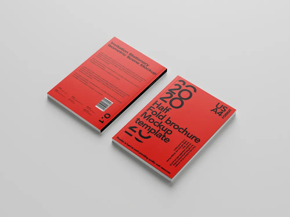 A4画册书籍杂志封面内页VI效果图展示PSD贴图样机设计素材模板