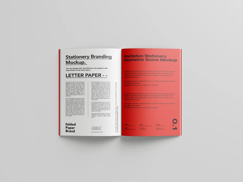 A4画册书籍杂志封面内页VI效果图展示PSD贴图样机设计素材模板