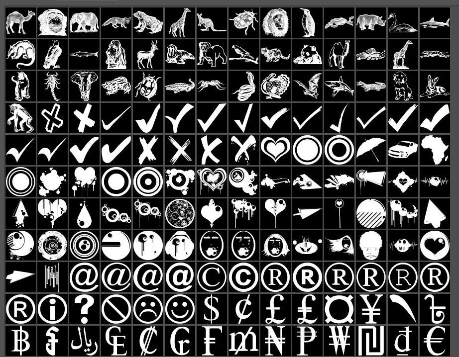 PS形状合集包 种图形、图标、形状、动物、植物、地形等图案 3500+款