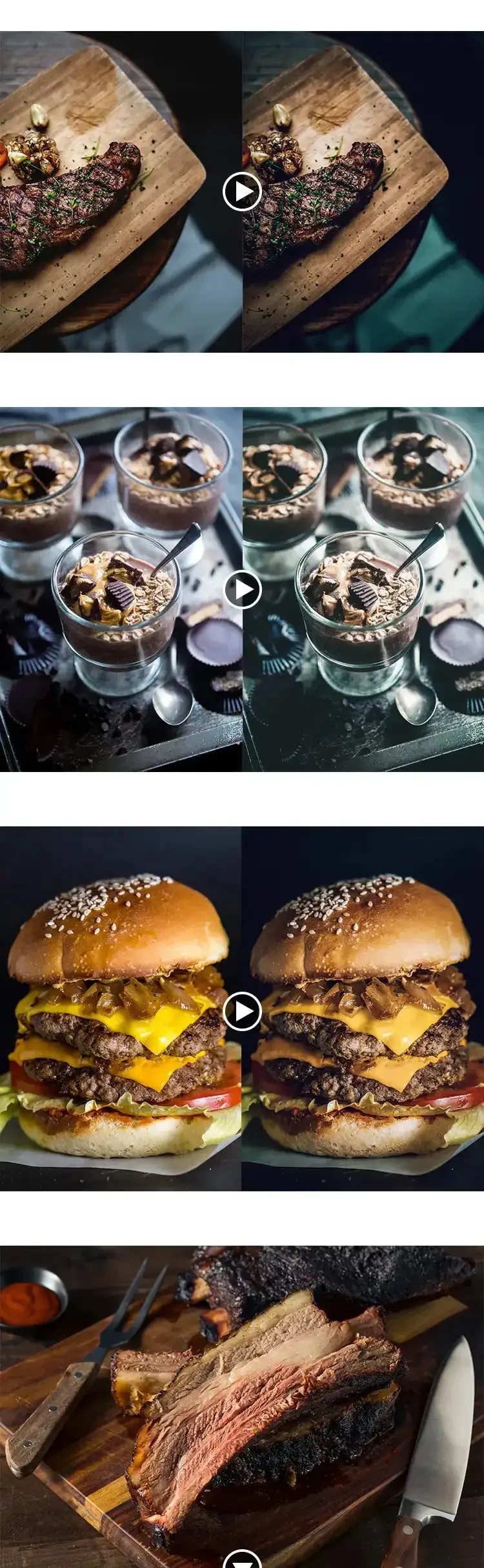 西餐美食静物预设产品摄影视频调色LR/PS/PR/LUT手机滤镜后期插件