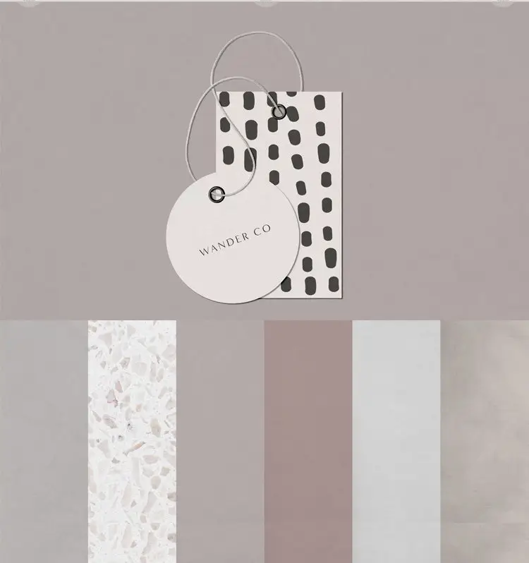 简约文艺服装衣服吊牌标签VI效果图展示PSD贴图样机PS设计素材VI