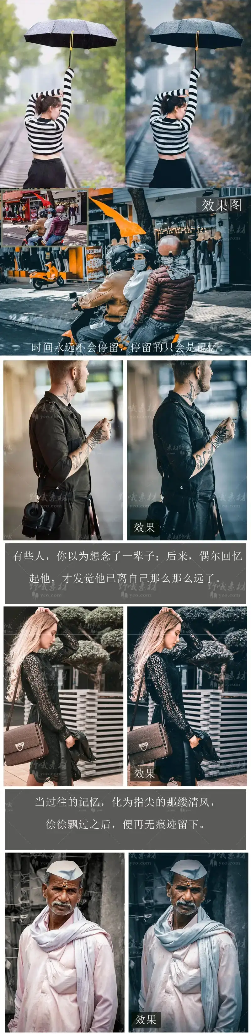 lightroom预设德系深蓝灰电影旅拍建筑预设手机人像调色lr滤镜Ps