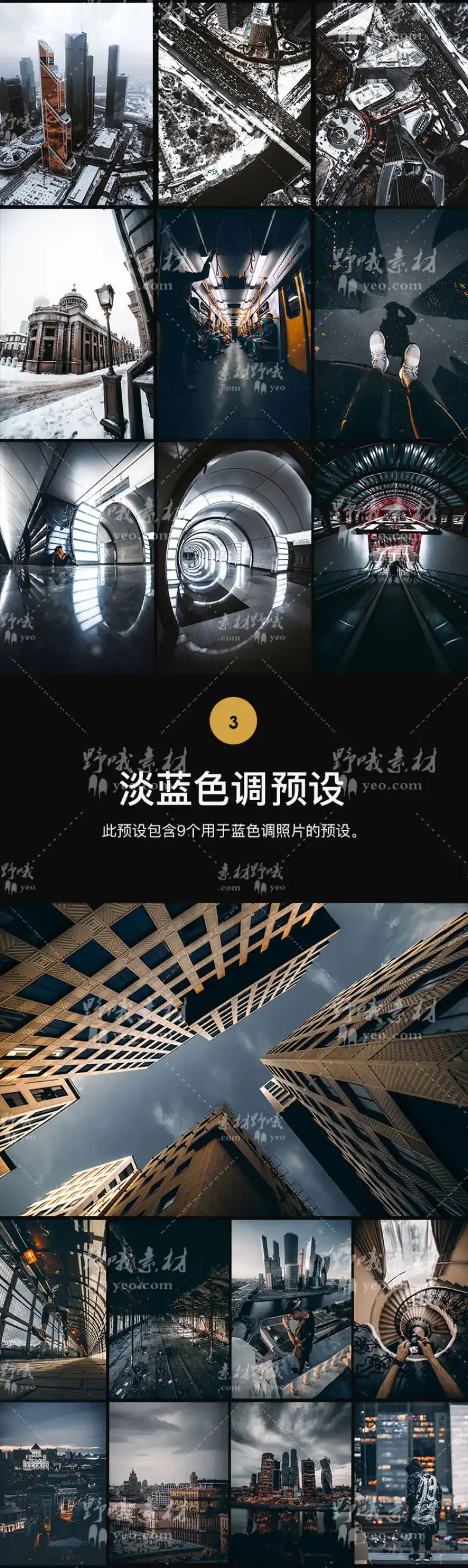 LUT预设LR工业风城市黑金街拍夜景人像PR/FCPX达芬奇AE调色PS滤镜