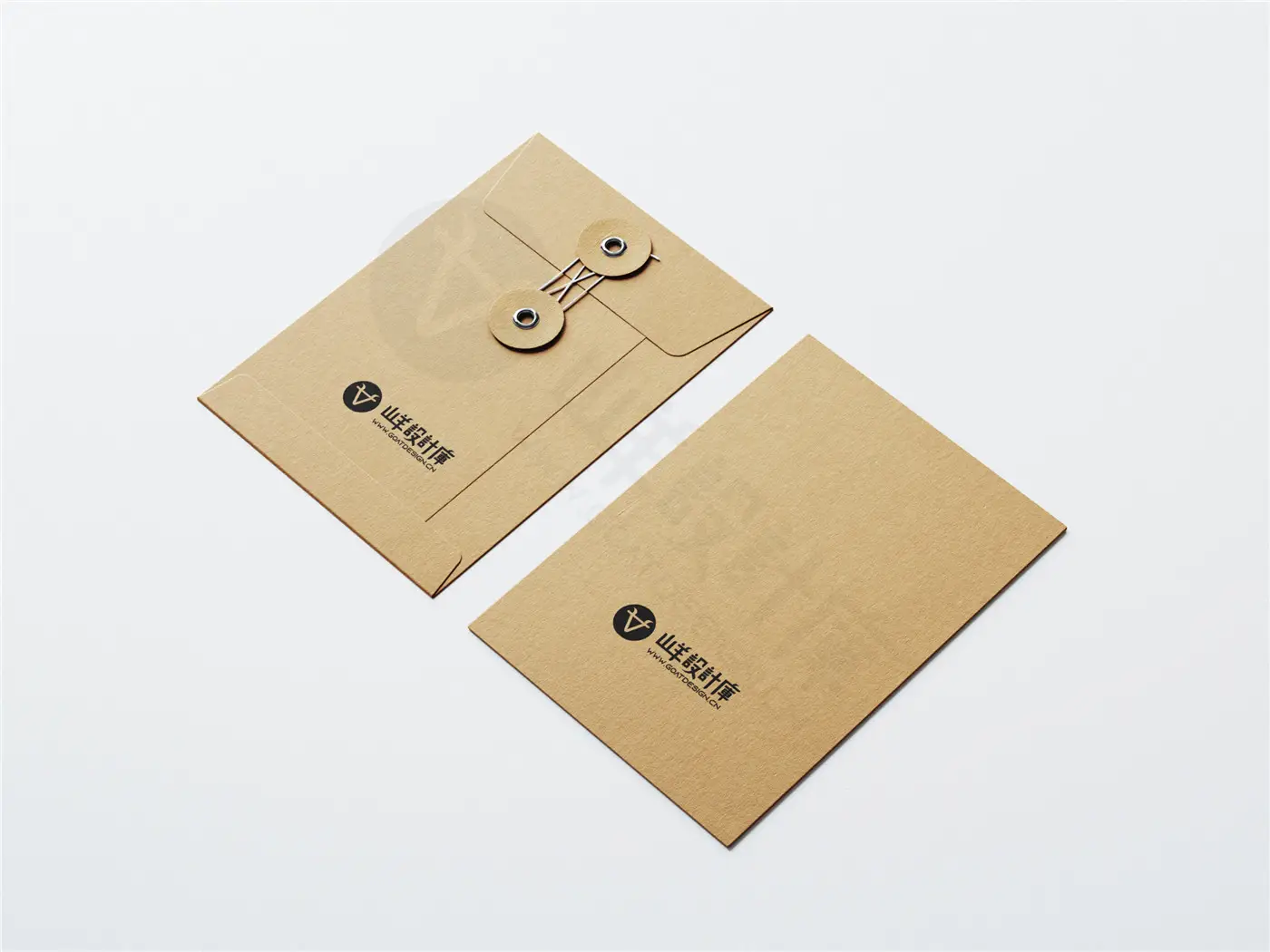 牛皮纸档案袋文件袋资料信封纸袋VI效果图PS贴图样机模板素材PSD