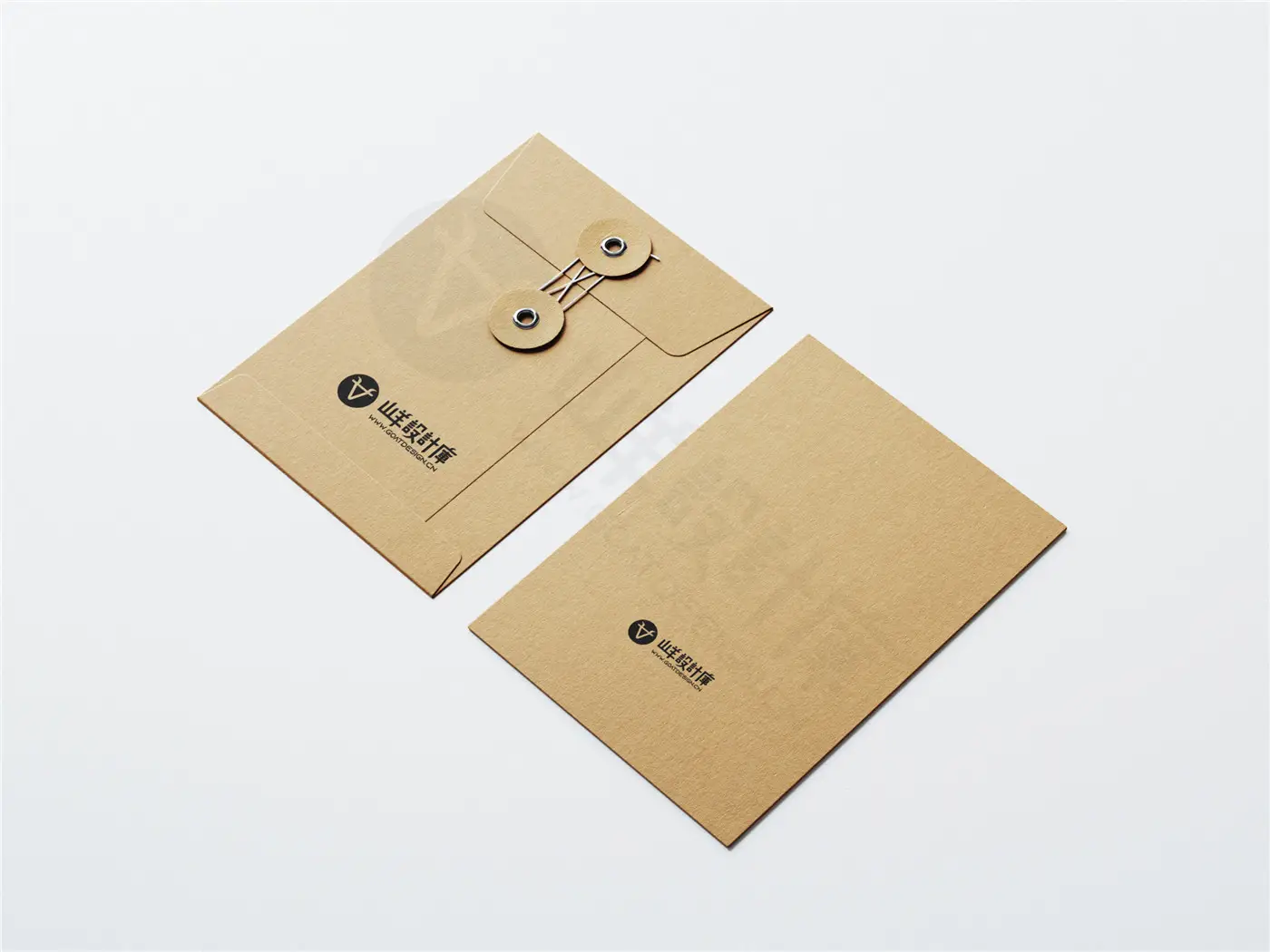 牛皮纸档案袋文件袋资料信封纸袋VI效果图PS贴图样机模板素材PSD