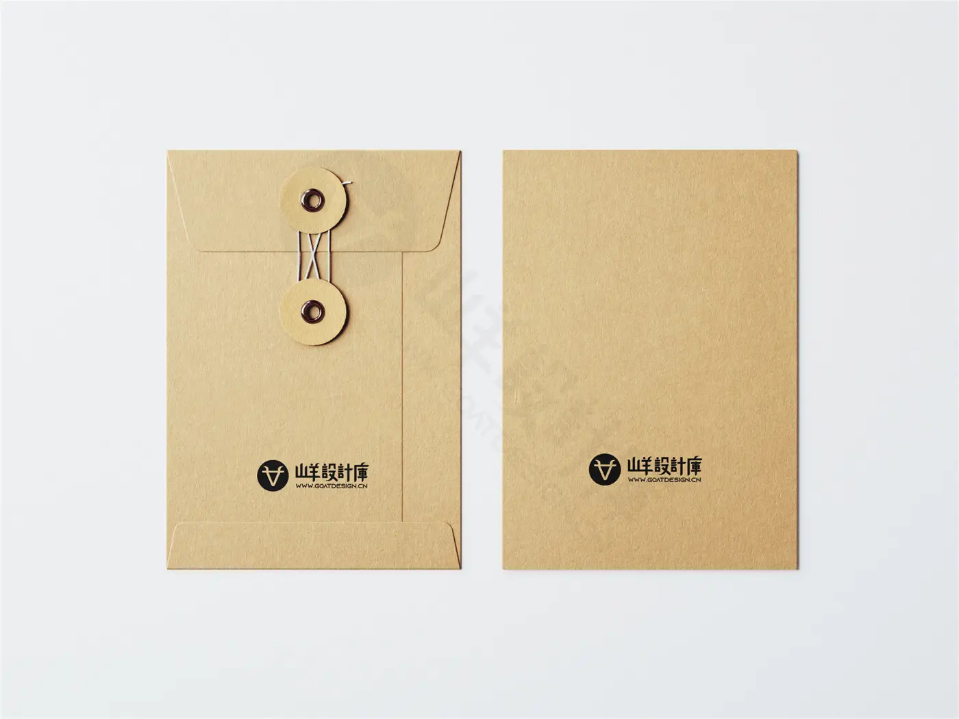 牛皮纸档案袋文件袋资料信封纸袋VI效果图PS贴图样机模板素材PSD