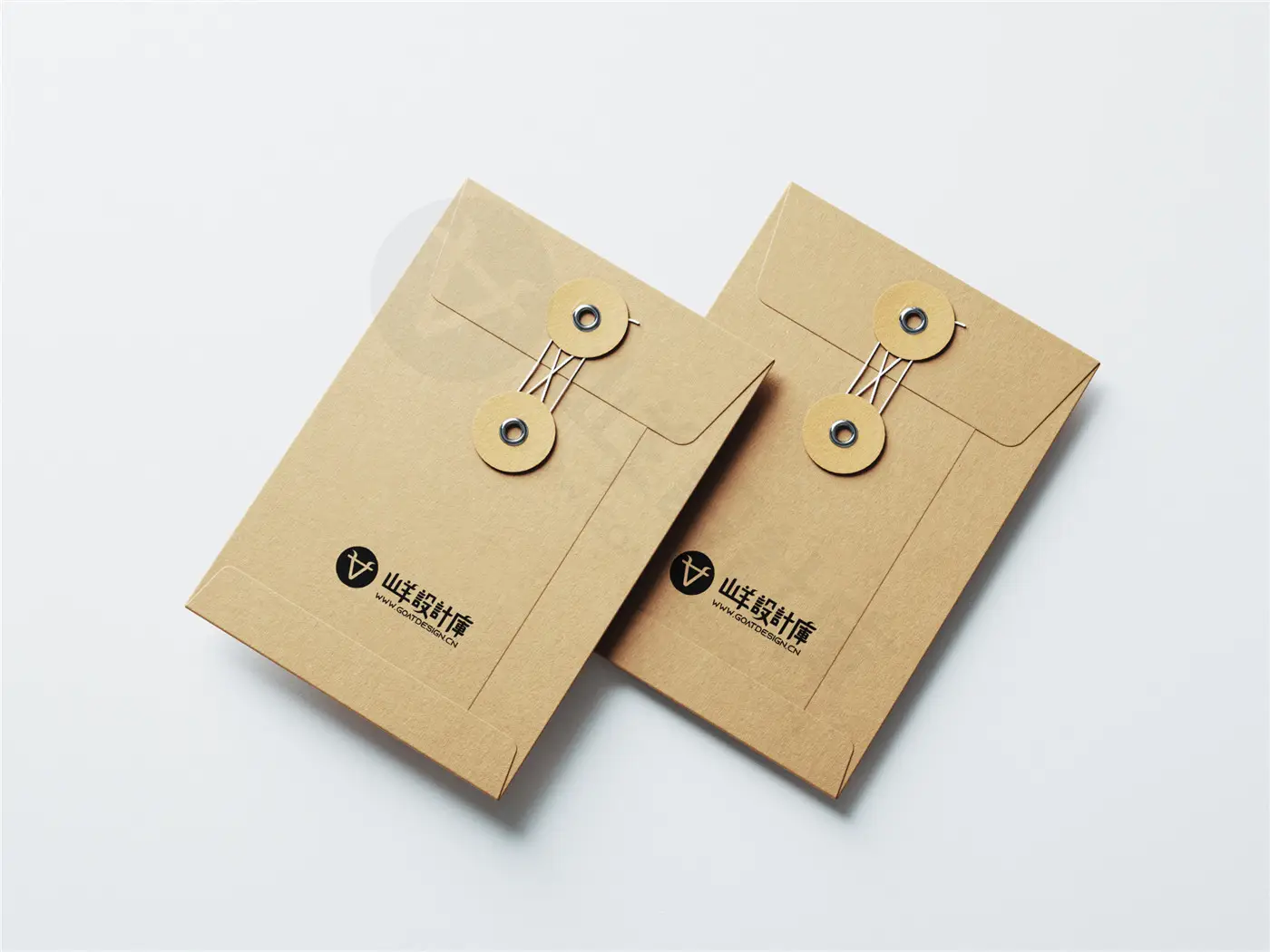 牛皮纸档案袋文件袋资料信封纸袋VI效果图PS贴图样机模板素材PSD