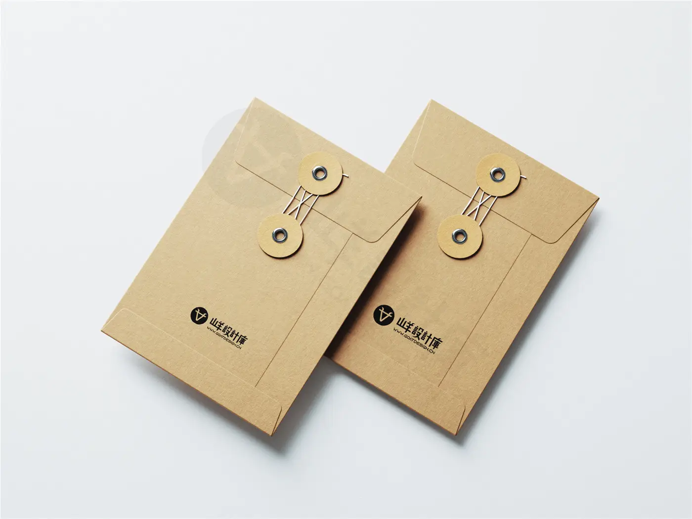 牛皮纸档案袋文件袋资料信封纸袋VI效果图PS贴图样机模板素材PSD