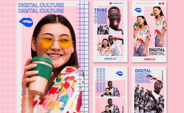 英文版式宣传海报PSD设计模板