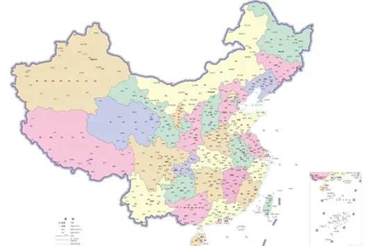 中国各省市地图高清AI CDR矢量打印可编辑雕刻版