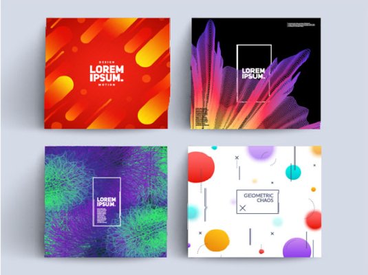 梦幻科技炫彩线条几何背景图矢量素材