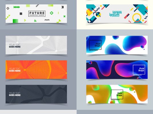 banner设计背景模版矢量素材图