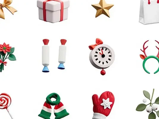 3D立体质感卡通圣诞节人物礼物icon图标