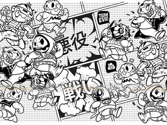 一组网格网点点漫画背景PS笔刷