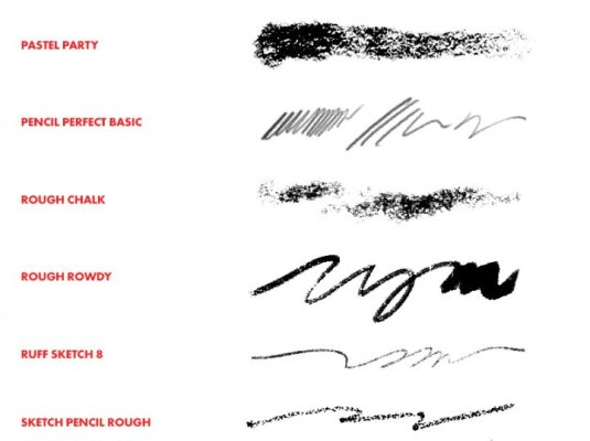 高端干介质铅笔碳笔绘画PS笔刷