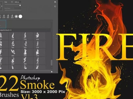 烟火雾水墨风格效果Photoshop笔刷