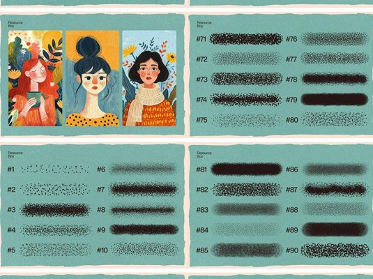 点点素描噪点着色PS笔刷