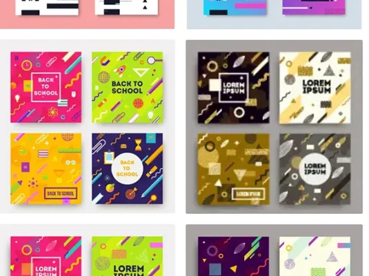 梦幻科技炫彩线条几何背景图矢量素材