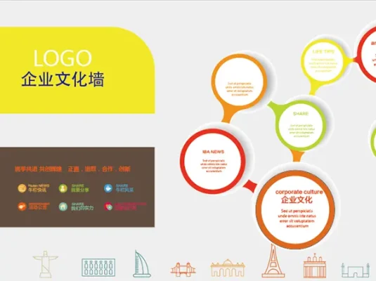 105套企业文化墙PSD格式与AI矢量素材模版