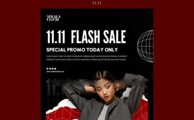 撕纸现代双11海报banner衣服服装PSD模板