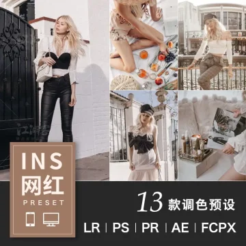 法国网红风LR预设人像旅拍街拍胶片调色滤镜插件PS/PR/AE/FCPX