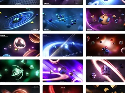 炫酷未来科幻碎片粒子3D立体几何背景素材